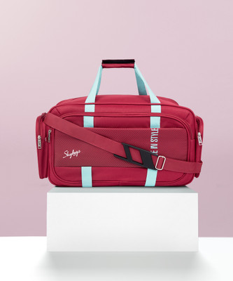 SKYBAGS Cult Polyester 55cm Medium Stylish Duffel With Adjustable Shoulder Strap,Red Duffel Without Wheels