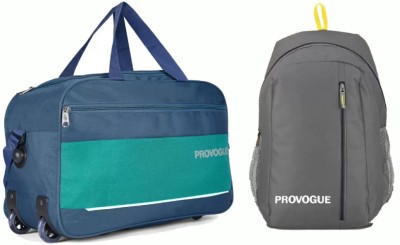 PROVOGUE (Expandable) PRO-55L travel bag Duffle bag 55 L luggage with 2 Wheels Combo Daypack 25L Duffel With Wheels (Strolley)
