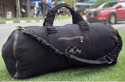 SaveGlobe Eco Friendly Black Canvas Weekender Duffel Bag Duffel Without Wheels
