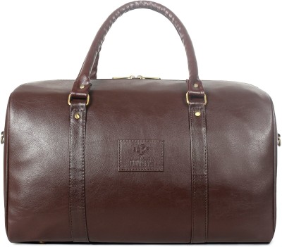 The CLOWNFISH Meandor 38 Litres Faux Leather Travel Duffle Bag Weekender Bag (Dark Brown) Duffel Without Wheels