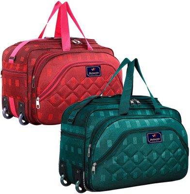Jholawala (Expandable) 60 L Strolley Duffel Bag - Combo Set Of 2 Travel Duffel Bag With Smooth Wheels Duffel With Wheels (Strolley)