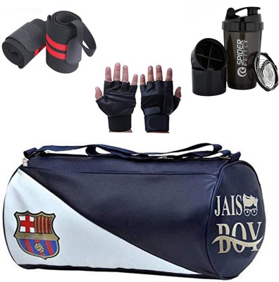 ANANYA ENTERPRISES Gym Bag Combo Sports Men's Leather Gym Bag, Gloves and spider Shake Fitness Kit Gym Duffel Bag