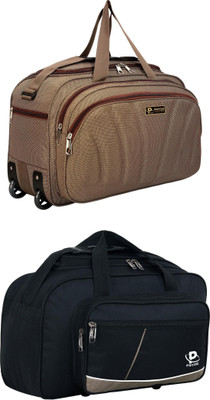 pryde (Expandable) @AL3-BROWN & D1-BLACK AF_@ Duffel With Wheels (Strolley)