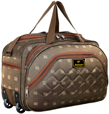 (Expandable) 60 L Strolley Duffel Bag - Brown - Regular Capacity Duffel With Wheels (Strolley)