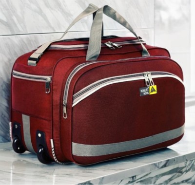 robustroyal (Expandable) Strolley Duffel Bag - (Expandable) Waterproof Polyest er Regular CapacityMAROON Duffel With Wheels (Strolley)