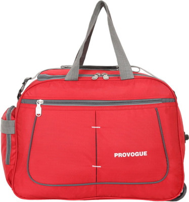 PROVOGUE (Expandable) 70 L Strolley duffel bags Travel Luggage Duffel Bag Large Capacity(Red grey) Duffel With Wheels (Strolley)