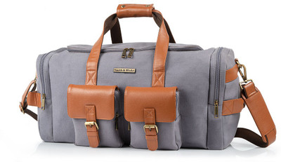 Smith & Blake Duffel/Shoulder Bag | Grey Canvas Duffel Without Wheels