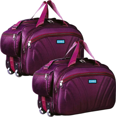 KNSE (Expandable) Unisex Stylish Pack of 2, Travel Duffel Bag Duffel With Wheels (Strolley)