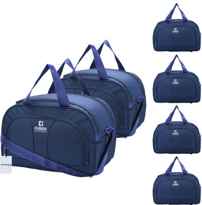 HOMESTIC By Kuber Industries 6 Pcs Nylon 44 Ltr Duffle Bags with Shoulder Strap | Figo-D | Navy Blue Duffel Without Wheels