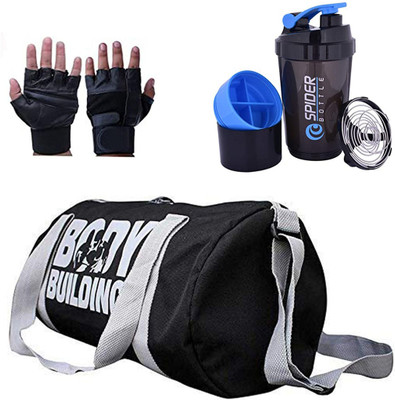 ANANYA ENTERPRISES body bulding Gym Bag Combo Sports Bag for Boys with {Gloves & Shaker Bottle} Gym Duffel Bag
