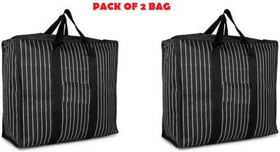 MANROM (Expandable) Heavy Canvas Shopping Grocery Bag pack of 2 bag Duffel Without Wheels