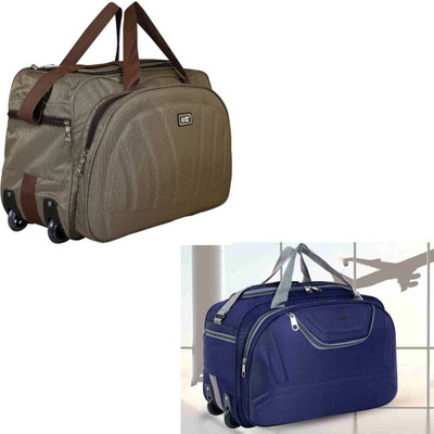 Zayn Enterprises (Expandable) TL-WB-22-N8 / Wh-Navy-Blue-001 Duffel With Wheels (Strolley)