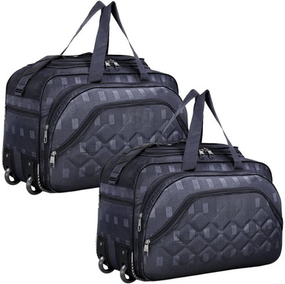 Zayn Enterprises (Expandable) Printed Soft Luggage Trolley Bag Combo Set of 2 with Wheels Duffel With Wheels (Strolley)