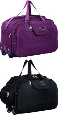 pryde (Expandable) @AM-PURPLE & M-BLACK_@ Duffel With Wheels (Strolley)