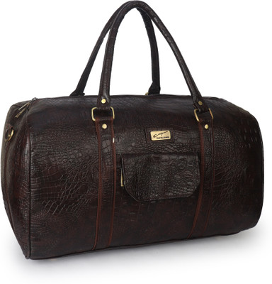 Sanjis Enterprise Textured Faux Leather Stylish & Spacious Weekender Duffle Bag Duffel Without Wheels