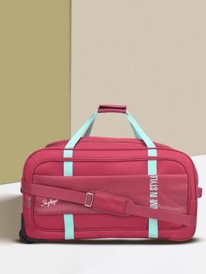 SKYBAGS Cult Polyester 62 cm Large Size | Stylish Duffel Trolley with Wheels|Red-Unisex Duffel With Wheels (Strolley)