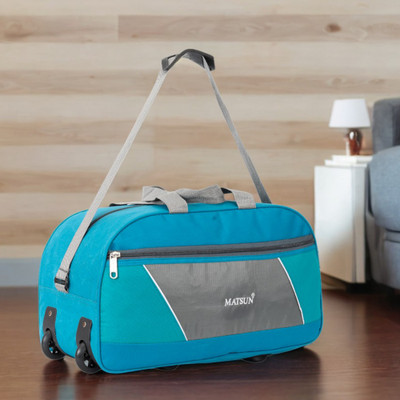 Matsun (Expandable) Strolley Duffel Bag - LUGGAGE TRAVEL HAVY DUTY AIR - Blue - Large Capacity Duffel With Wheels (Strolley)