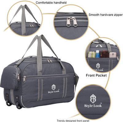 Style lookLuggage (Expandable) 55 L Strolley Duffel Bag -TAVEL BAG MEN&WOMEN AND LUGGAGE BAG (GREY65L) Duffel With Wheels (Strolley)