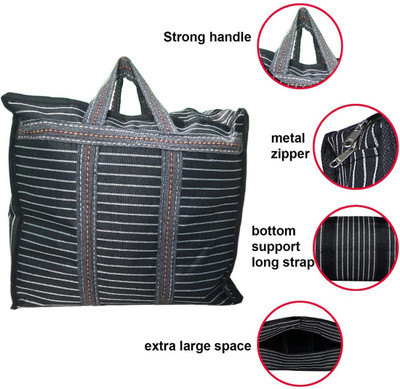 ST Mark (Expandable) DC Shopping Bag Black (Small) Grey patta (1 Pcs)_20_new_bag Duffel Without Wheels
