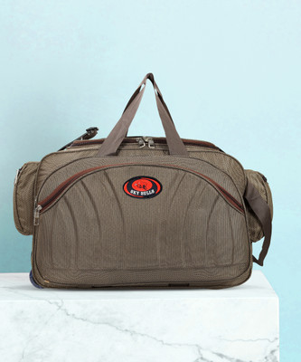 SKY BULLS (Expandable) fabric WaterproofTravel Duffel Bag/Cabin Luggage Duffel With Wheels (Strolley)