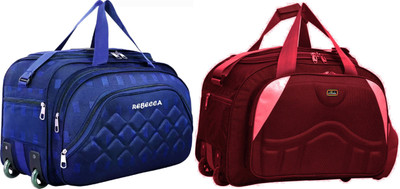 REBECCA 20 inch/50 cm (Expandable) Unisex Travel Luggage Bag - With 2 Smooth Spinner Wheels Duffel With Wheels (Strolley)