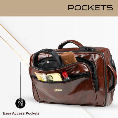 F Gear Marshal Walnut Brown Duffel With Wheels (Strolley)