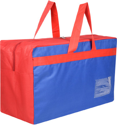 HOMESTIC By Kuber Industries Rexine Zipper Clothing Jumbo Storage Bag with Handle|Blue Duffel Without Wheels