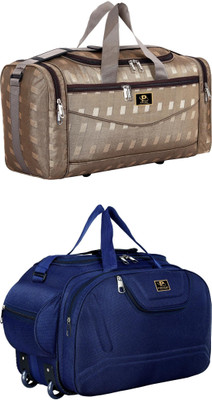 pryde (Expandable) @AIR-BROWN & M-NBLUE_@ Duffel With Wheels (Strolley)