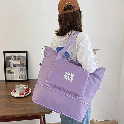 Sylviyaz (Expandable) Waterproof Duffel Gym Tote Bag,Weekender Carry On Overnight Bags Duffel Without Wheels
