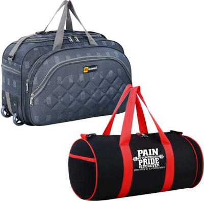 JASIM MIND BY KS ENTERPRISES (Expandable) Nylon Strolley Duffel Bag - Luggage Travel Bag with 2 wheels Duffel With Wheels Duffel With Wheels (Strolley)