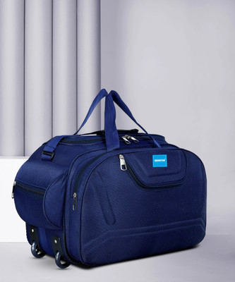 BRENSTON (Expandable) ESCON-NAVY Polyester Waterproof Duffle Strolley Bag- Luggage Bag Duffel With Wheels (Strolley)