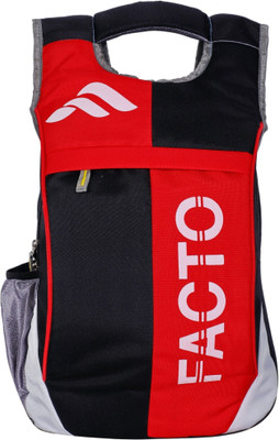 facto Medium 22 L Laptop Backpack Casual college, tution bag 22 L Laptop Backpack(Red, Black)