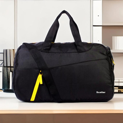 scatter Light Weight Duffel Without Wheels Color Black yellow Zip Duffel Without Wheels