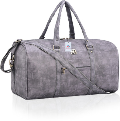 Heart Home Premium Foam Handle Unisex Leather Duffle Bags for Travel | Sandstone Grey Duffel Without Wheels
