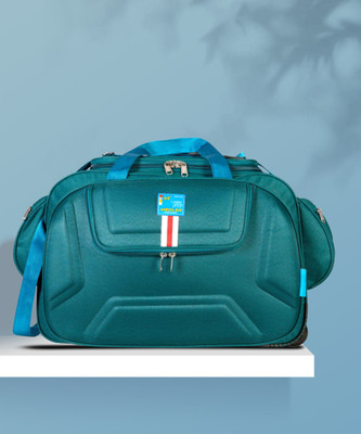MEDLER (Expandable) DERBEN-TURQ Polyester Cabin Size Luggage Duffle Strolley Bag Duffel With Wheels (Strolley)