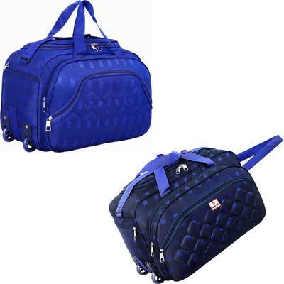 TRENDLINK (Expandable) Chex-Navy-blue / TL-WH-BLUE-BOX-001 Duffel With Wheels (Strolley)