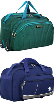 pryde (Expandable) @AL6-GREEN & D1-NBULE AF_@ Duffel With Wheels (Strolley)