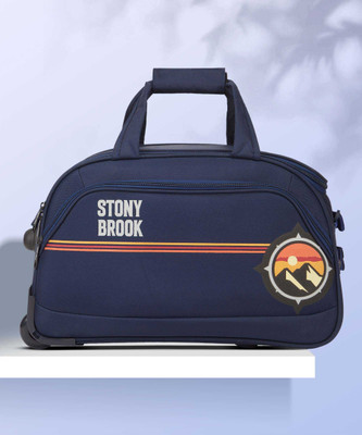 Stony Brook by Nasher Miles Sunset Polyester Small 52 cm Navy Blue Wheel Duffle Bags|Duffle Trolley Duffel With Wheels (Strolley)
