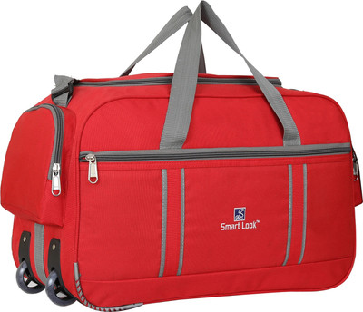 Smartlook (Expandable) 55LStrolley Duffel Bag -WHEEL DUFFLE Traveling Travel Duffel Waterproof -RED Duffel With Wheels (Strolley)
