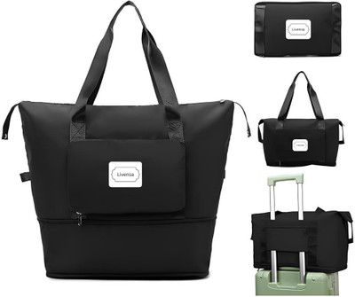 Livensa (Expandable) Foldable Waterproof Duffel Bag Expandable Travel Gym Luggage for Women Duffel Without Wheels