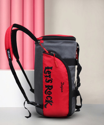 Dejan Trendy Unisex Duffle bag / Gym Bag for Travel ( Grey Red) Duffel Without Wheels