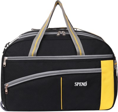 SPEND (Expandable) 70 L Duffel Bag for Travel bag 2 Wheel Luggage Bag Adjustable Handle -black Duffel With Wheels (Strolley)
