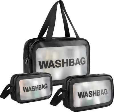 HouseOfCommon 3 Pcs Set Travel Toiletry Kit(Black)