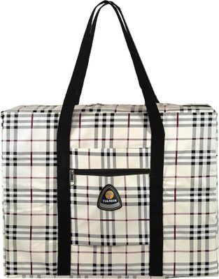 TULMAN (Expandable) Women's Lightweight Foldable Rexine Travel Handbag Storage Carrying Bag Duffel Without Wheels