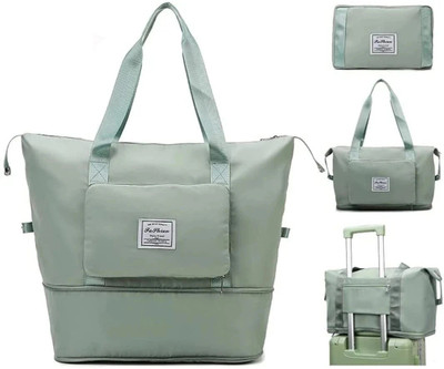 Ankit International (Expandable) Green Large Capacity Duffle Bag, Expandable Folding Travel Bag for Women Duffel Without Wheels