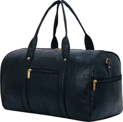 Hard Craft Textured Leatherette Stylish Cabin Size Duffle Bags for Men and Women Luxury Duffel Without Wheels