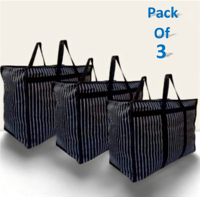 Akyiz (Expandable) Multipurpose Shopping Storage Grocery Bag Covers Zip Extra Large Pack Of 3 Duffel Without Wheels