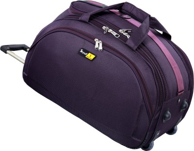 Skysun (Expandable) Duffel Trolley 55 L Polyester Waterproof Luggage Travel Duffel Trolley Bag with 2 Wheels for Men and Women-20 Inch-Purple Duffel With Wheels (Strolley)