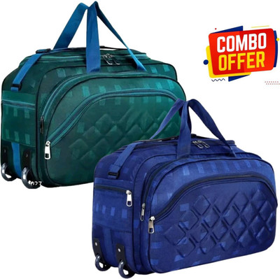 Zayn Enterprises (Expandable) Printed Soft Luggage Trolley Bag Combo Set of 2 with Wheels Duffel With Wheels (Strolley)
