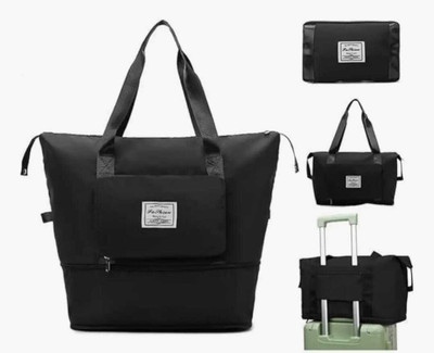 SB Creations (Expandable) Black Duffel Bag With Pocket Duffel Without Wheels